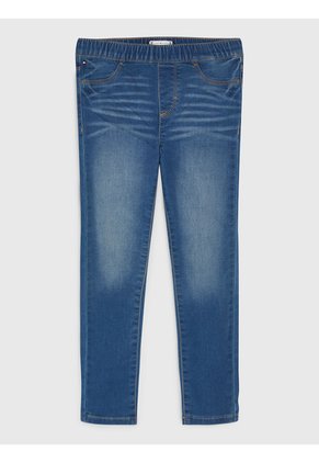 Leggings De Niño Adaptive Estilo Vaquero Beige Tommy Hilfiger