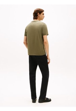 Camiseta Verde De Cuello Redondo Con Logo Tropical Tommy Hilfiger