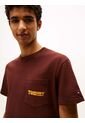 Camiseta Marrón Slim De Cuello Redondo Con Logo Tommy Jeans de Tommy Hilfiger