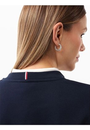 Saco Azul Tejido De Cuello Redondo Con Logo Gráfico Tommy Hilfiger