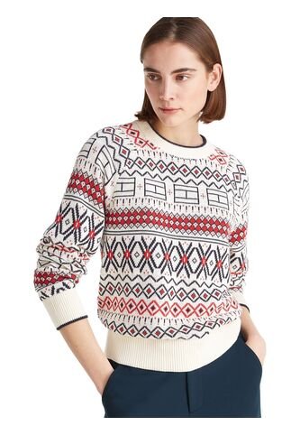 Cárdigan Blanco Cuello V Con Diseño AOP Fair Isle Tommy Hilfiger Tommy Hilfiger