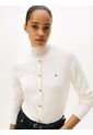 Cárdigan Blanco De Cuello Redondo Con Logo Tommy Hilfiger de Tommy Hilfiger