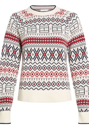 Cárdigan Blanco Cuello V Con Diseño AOP Fair Isle Tommy Hilfiger