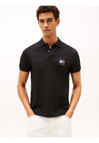 Polo Negro De Corte Regular Con Logo Gráfico Tommy Hilfiger Tommy Hilfiger
