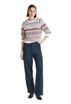 Cárdigan Blanco Cuello V Con Diseño AOP Fair Isle Tommy Hilfiger