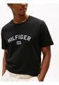 Camiseta Negra Flock Con Logo Estampado Tommy Hilfiger de Tommy Hilfiger