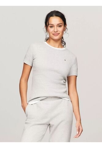 Camiseta Gris De Cuello Redondo Con Logo Tommy Hilfiger Tommy Hilfiger