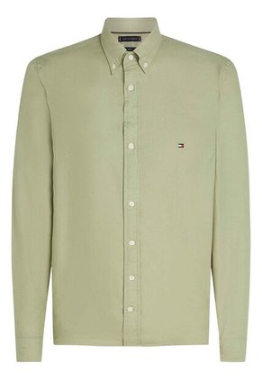 Camisa Verde Slim De Hilo Teñido Tommy Hilfiger