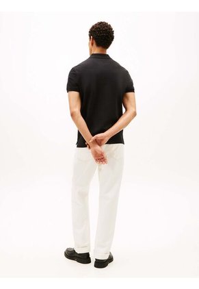 Polo Negro De Corte Regular Con Logo Gráfico Tommy Hilfiger