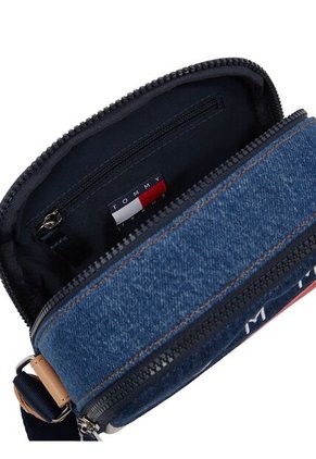 Bolso Azul Reporter Denim Con Logo Tommy Hilfiger