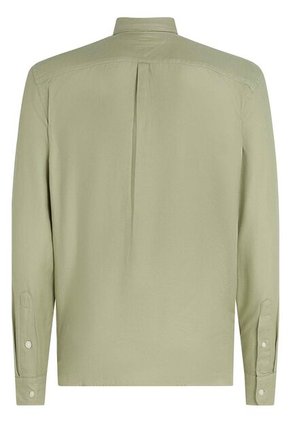 Camisa Verde Slim De Hilo Teñido Tommy Hilfiger