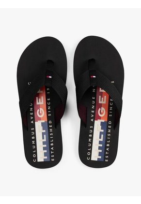 Sandalias Negro Con Tiras De Tejido Trenzado Tommy Hilfiger