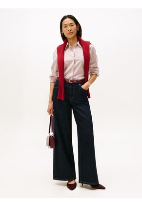 Camisa Roja A Rayas De Corte Regular Tommy Hilfiger