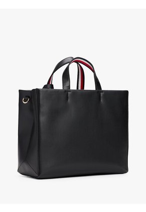 Bolso Negro Tote Cruzado Y Etiqueta Tommy Hilfiger