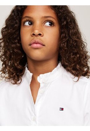 Blusa Blanca De Popelín Con Volantes Tommy Hilfiger