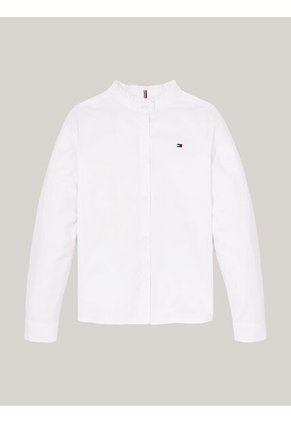 Blusa Blanca De Popelín Con Volantes Tommy Hilfiger