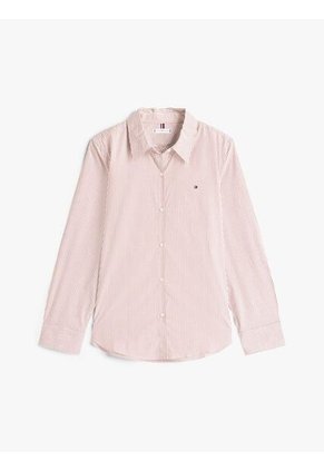 Camisa Roja A Rayas De Corte Regular Tommy Hilfiger