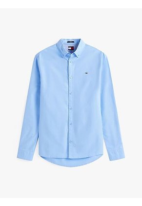 Camisa Celeste Oxford Con Cuello Abotonado Tommy Jeans