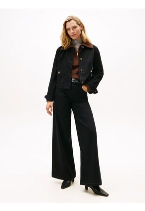 Chaqueta Negra Denim Negra Con Logo  Tommy Hilfiger