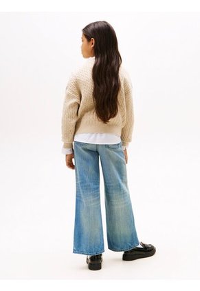 Saco Café Amplio De Punto Trenzado Tommy Hilfiger