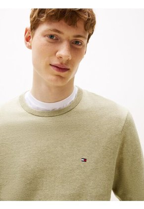 Saco Verde De Cuello Redondo Con Logo Bordado Tommy Hilfiger