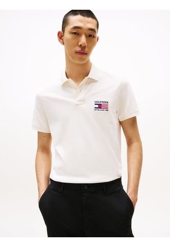 Polo Blanco De Corte Regular Con Logo Tommy Hilfiger Tommy Hilfiger