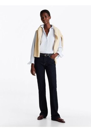 Camisa Celeste De Popelín De Corte Regular Tommy Hilfiger