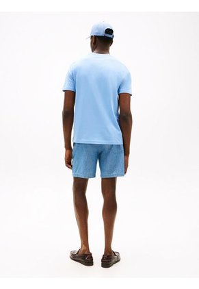 Camiseta Celeste Con Logo De Rayas Ithaca Tommy Hilfiger