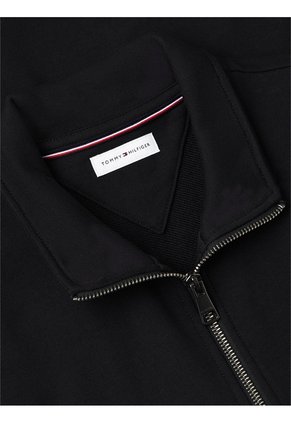 Saco Negro Urbano Con Cremallera De Cuello Alto Tommy Hilfiger