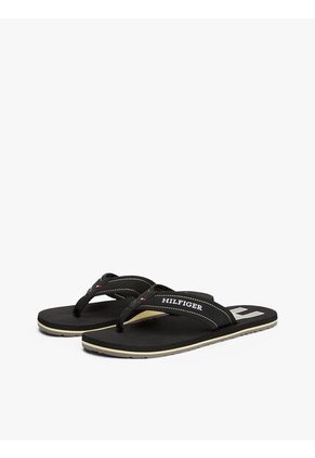 Sandalias Negro Con Monotipo Hilfiger Tommy Hilfiger