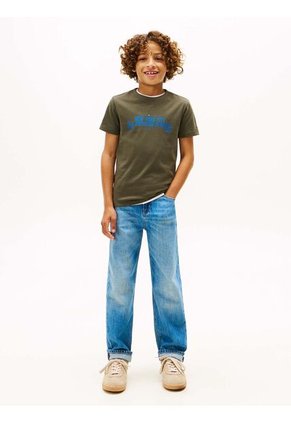 Camiseta Gris Con Logo Gráfico NYC Tommy Hilfiger