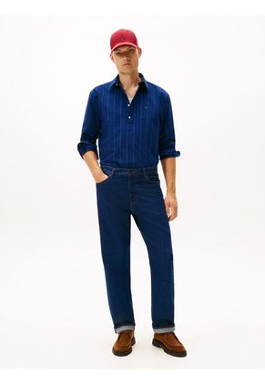Camisa Azul Oscuro Oxford Popover De Corte Relaxed Tommy Hilfiger