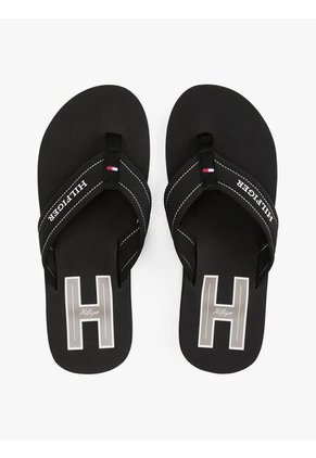 Sandalias Negro Con Monotipo Hilfiger Tommy Hilfiger