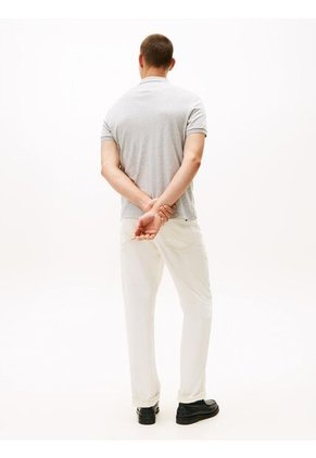 Polo Gris De Punto Interlock De Corte Regular Tommy Hilfiger