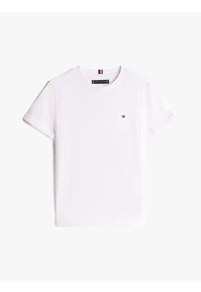 Camiseta Blanca De Punto Con Logo Bordado Tommy Hilfiger