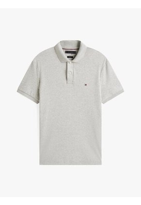 Polo Gris De Punto Interlock De Corte Regular Tommy Hilfiger