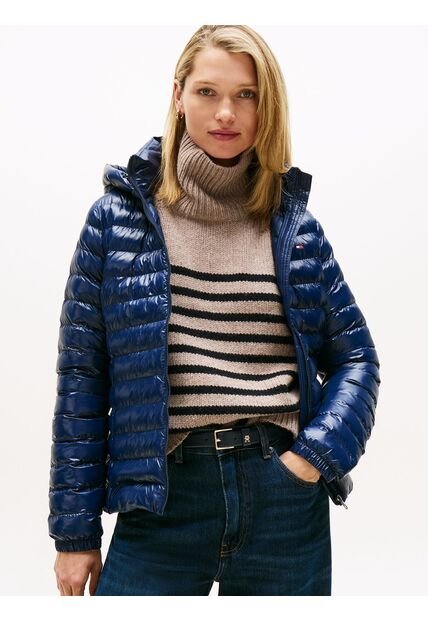 Chaqueta Azul Repelente Al Agua Con Plumón Tommy Hilfiger