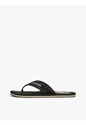 Sandalias Negro Con Monotipo Hilfiger Tommy Hilfiger