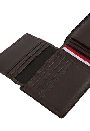 Billetera Marrón Plegable Corporate De Cuero Tommy Hilfiger