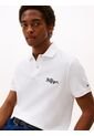 Polo Blanco De Corte Regular Con Logo Gráfico Tommy Hilfiger de Tommy Hilfiger