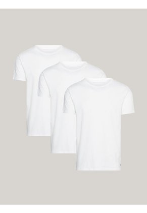 Paquete Blanco De 3 Camisetas Con Logo Tommy Hilfiger