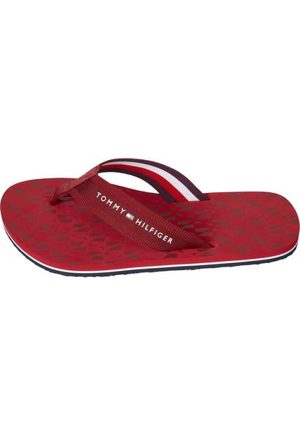 Sandalias Rojo Con Logo Tommy Hilfiger