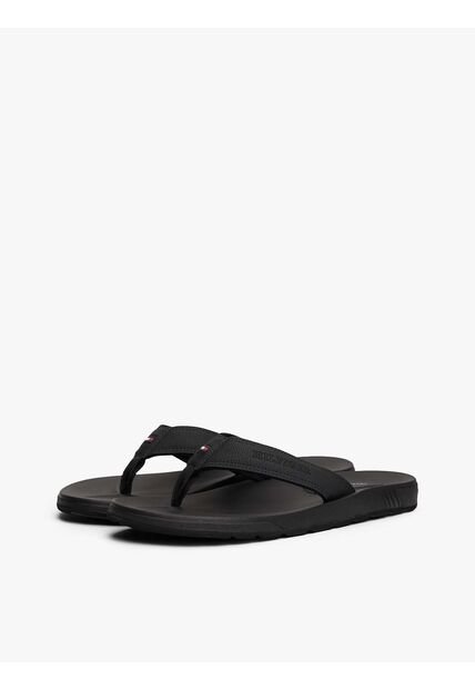 Sandalias Negro Con Logo Tommy Hilfiger