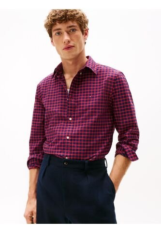 Camisa Roja Oxford De Corte Regular Con Estampado A Cuadros Tommy Hilfiger Tommy Hilfiger