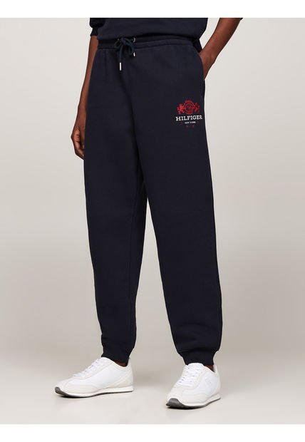 Joggers Azul Cónicos Con Logo Bordado Tommy Hilfiger