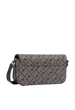 Bolso Negro Cruzado Con Estampado De Monograma Tommy Hilfiger