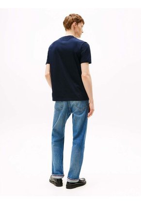 Camiseta Azul De Punto Con Logo Gráfico Tommy Hilfiger