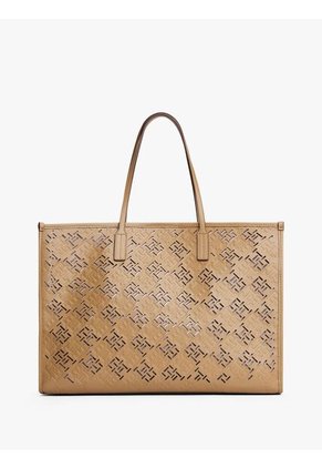 Bolso Beige Tote City Con Monograma TH Tommy Hilfiger