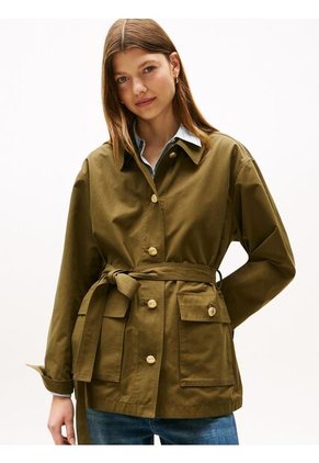 Chaqueta Verde De Campaña Repelente Al Agua Tommy Hilfiger