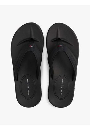 Sandalias Negro Con Logo Tommy Hilfiger